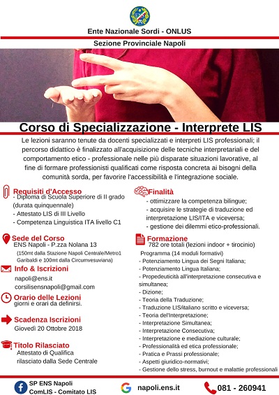 Corso di Specializzazione Interprete LIS ridim